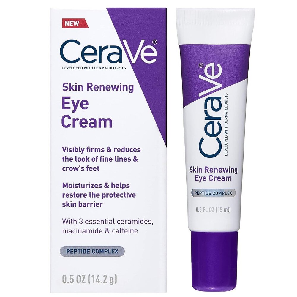 CeraVe Skin Renewing Eye Cream For Wrinkles, Under Eye Cream With Peptides